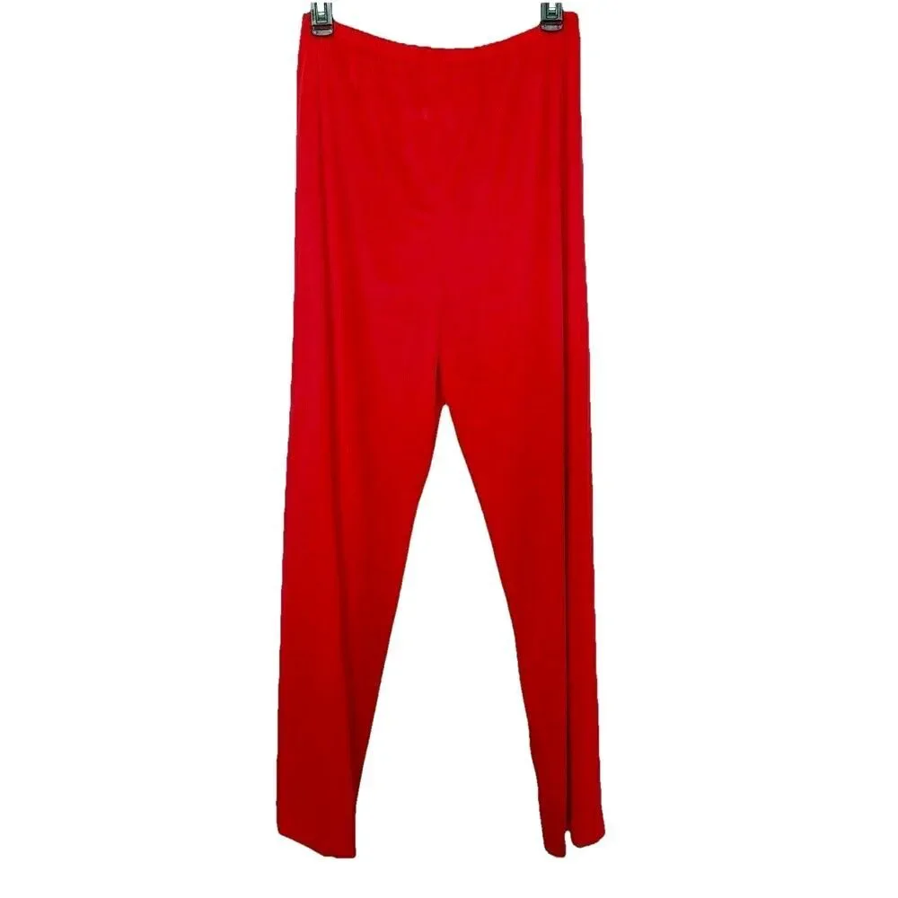 Vtg Vanity Fair Coloratura Pajama Set Red Nylon NWT Size M Deadstock USA 80s